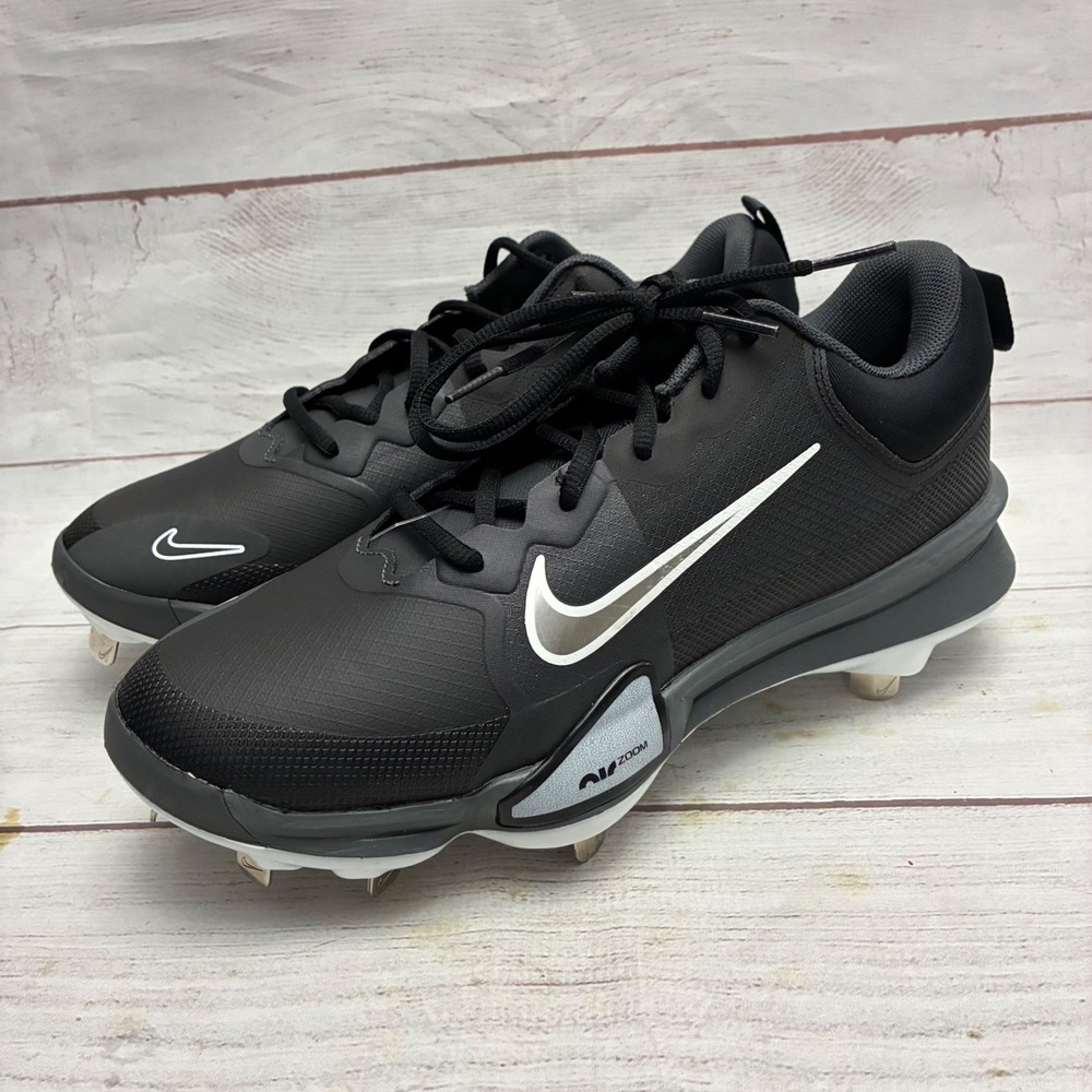 Nike Force Zoom Trout 9 Pro Baseball Cleats Mens 8 Black Silver FB2907-003